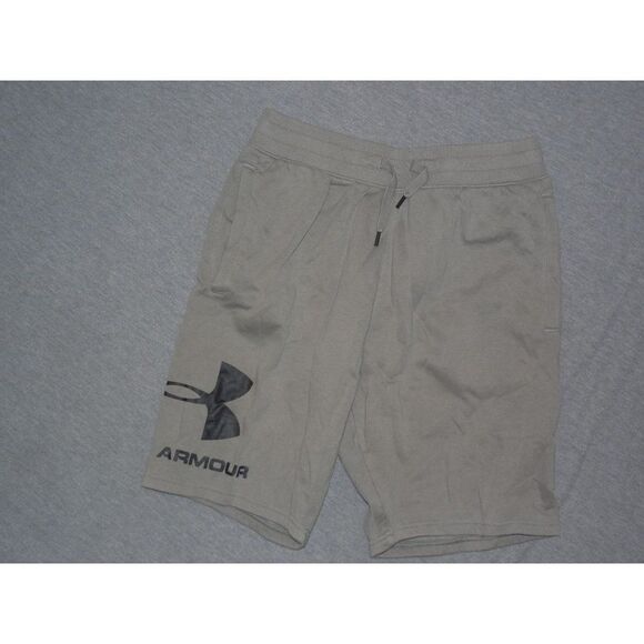 Under Armour Shorts Sz L Men Big Logo Sportswear Gray Athleisure‎ - Picture 1 of 8